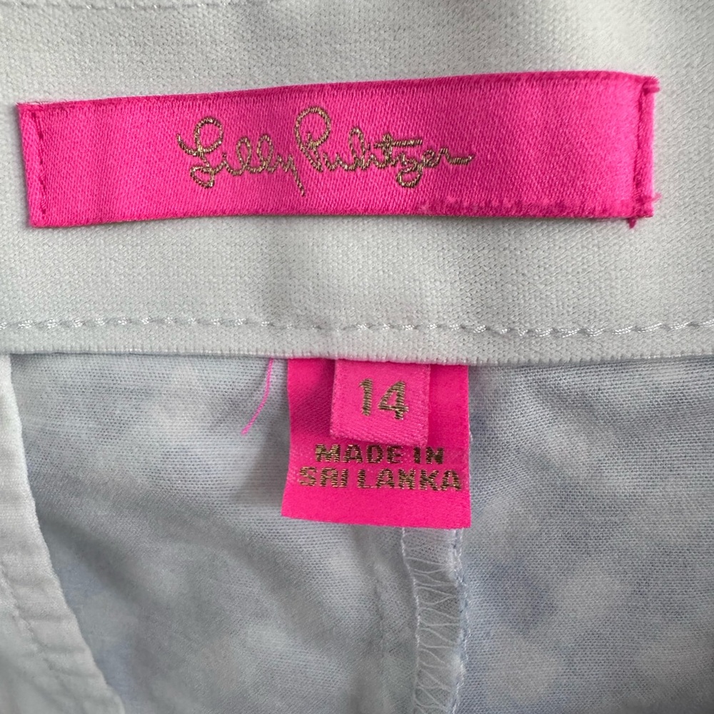 Lilly Pulitzer Boca Blue and White Gingham 5” High Rise Shorts - Picture 4 of 6